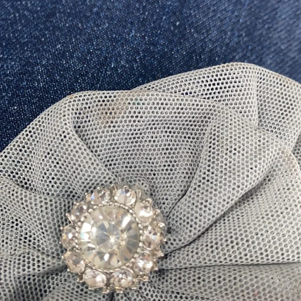 One of a Kind 1950’s Handmade Vintage Pleated Tiered Ruffle Crystal Hair Piece